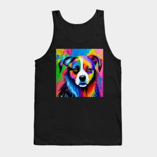 Cool Neon Puppy Print Tank Top